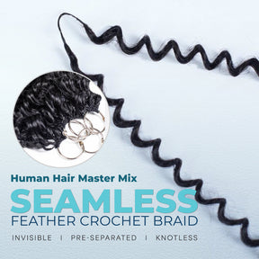 The Stylist Game Changer Human Hair Blend Feather Crochet Deep Curl 22" (100 Strands/ 50 Strings)