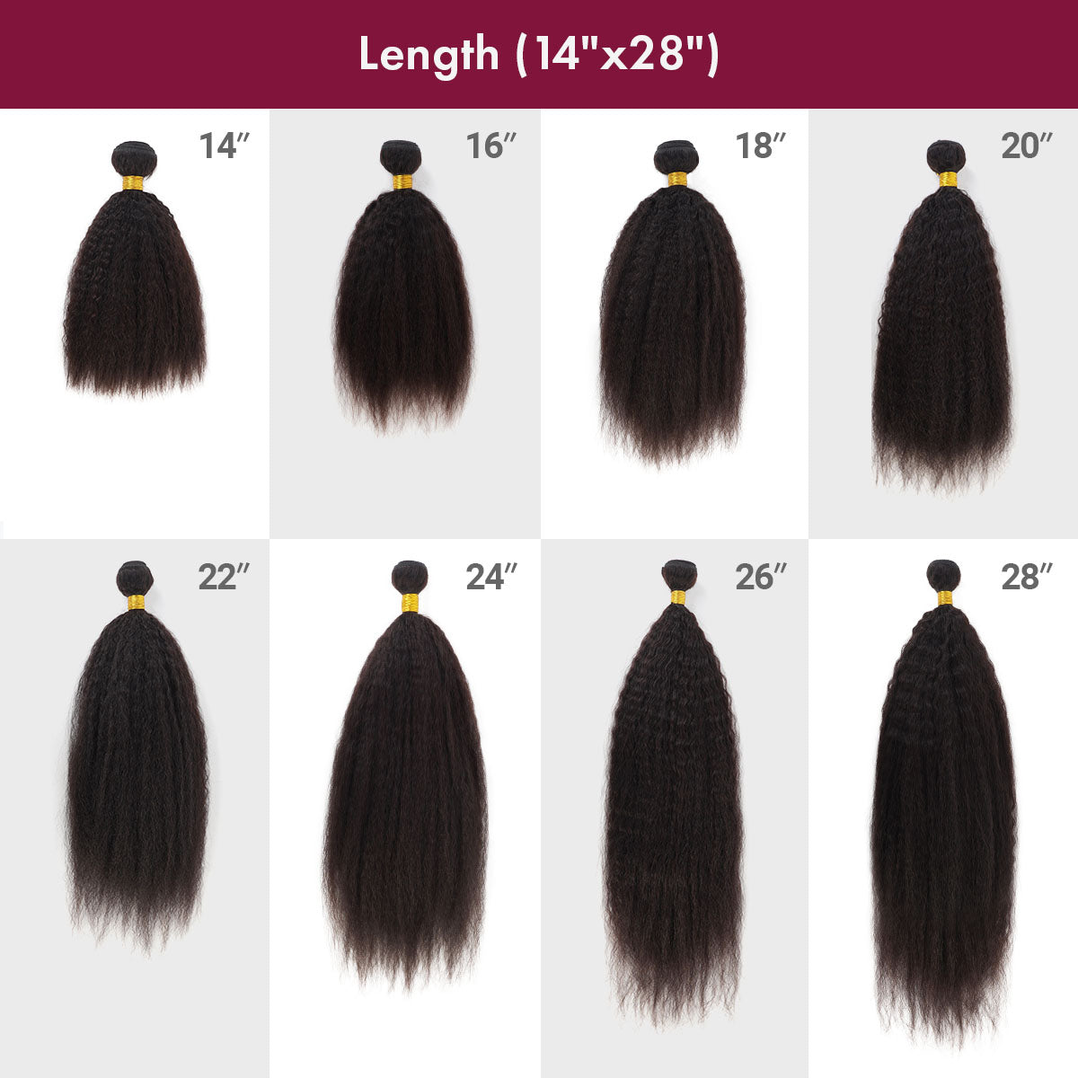 Starlet 100% Virgin Human Hair Unprocessed Brazilian Bundle Hair Weave Kinky Straight (14"-28")