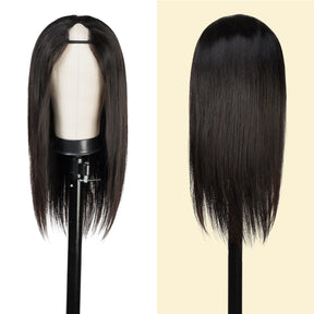 Diva Queen Virgin 100% Human Hair Hand Tied V-Part Clip Wig Straight 16"