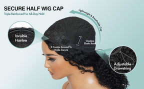 210g Diva Queen 100% Virgin Human Hair Half Wig Water Wave 20"