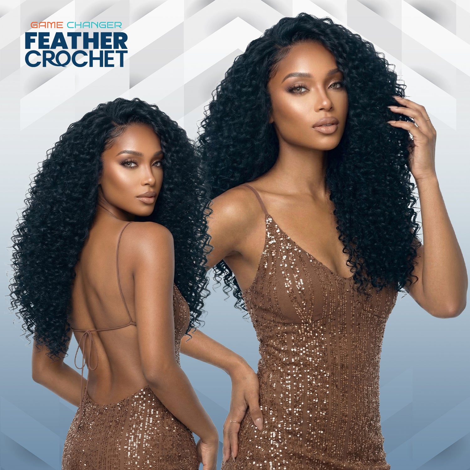 The Stylist Game Changer Human Hair Blend Feather Crochet Water Wave 22" (100 Strands/ 50 Strings)