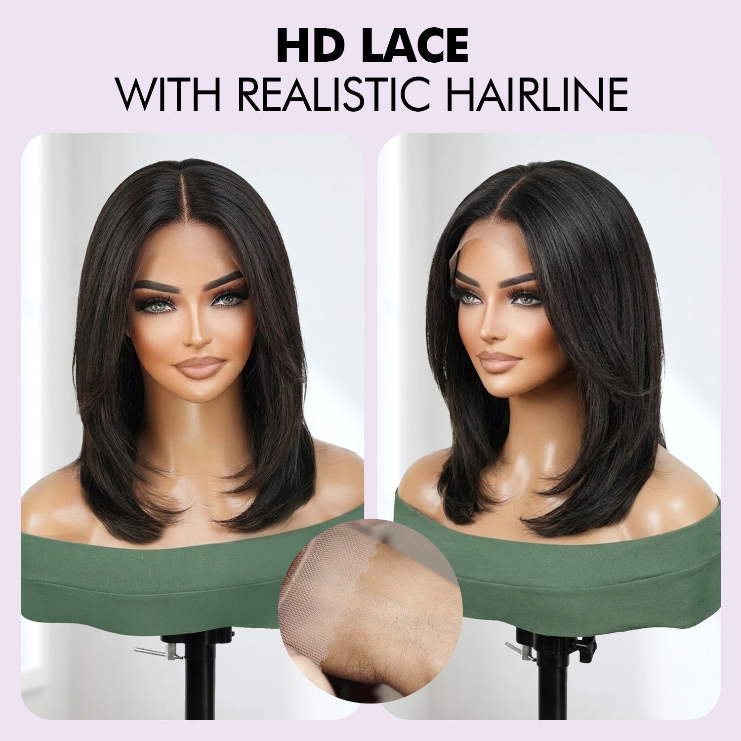 Upscale 100% Human Hair Full Lace Wig Straight 10"