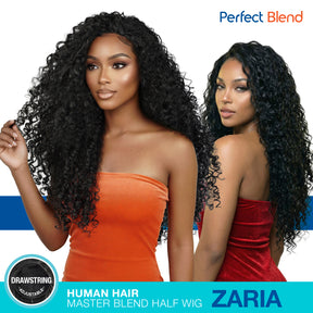 The Stylist Human Hair Blend Perfect Blend Water Wave Drawstring Half Wig Zaria