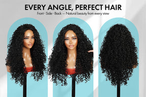The Stylist Human Hair Blend Perfect Blend Water Wave Drawstring Half Wig Zaria