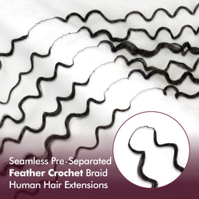 100g VALUE PACK Starlet 100% Human hair Miracle Knots Feather Crochet Braid Burmese Curl 16"