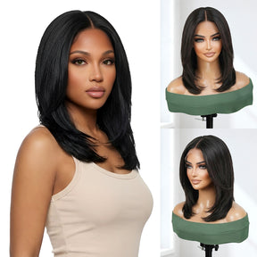 Upscale 100% Human Hair Full Lace Wig Straight 10"