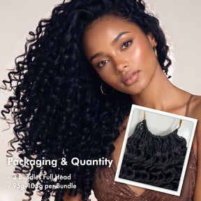 100g VALUE PACK Starlet 100% Human hair Miracle Knots Feather Crochet Braid Burmese Curl 16"