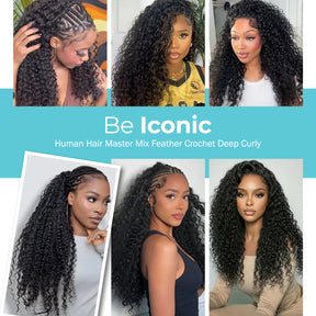 The Stylist Game Changer Human Hair Blend Feather Crochet Water Wave 22" (100 Strands/ 50 Strings)