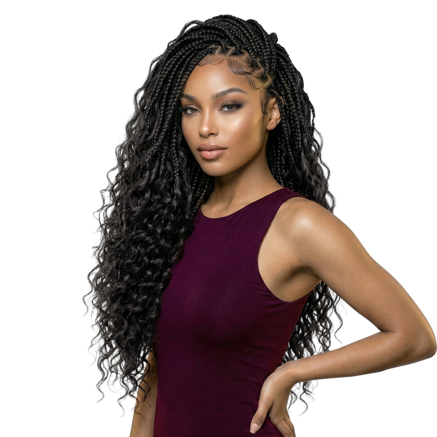 The Stylist Game Changer Human Hair Blend Feather Crochet Deep Curl 22" (100 Strands/ 50 Strings)