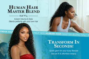 The Stylist Human Hair Blend Perfect Blend Water Wave Drawstring Half Wig Zaria