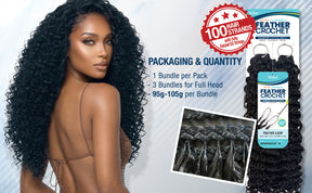 The Stylist Game Changer Human Hair Blend Feather Crochet Water Wave 22" (100 Strands/ 50 Strings)