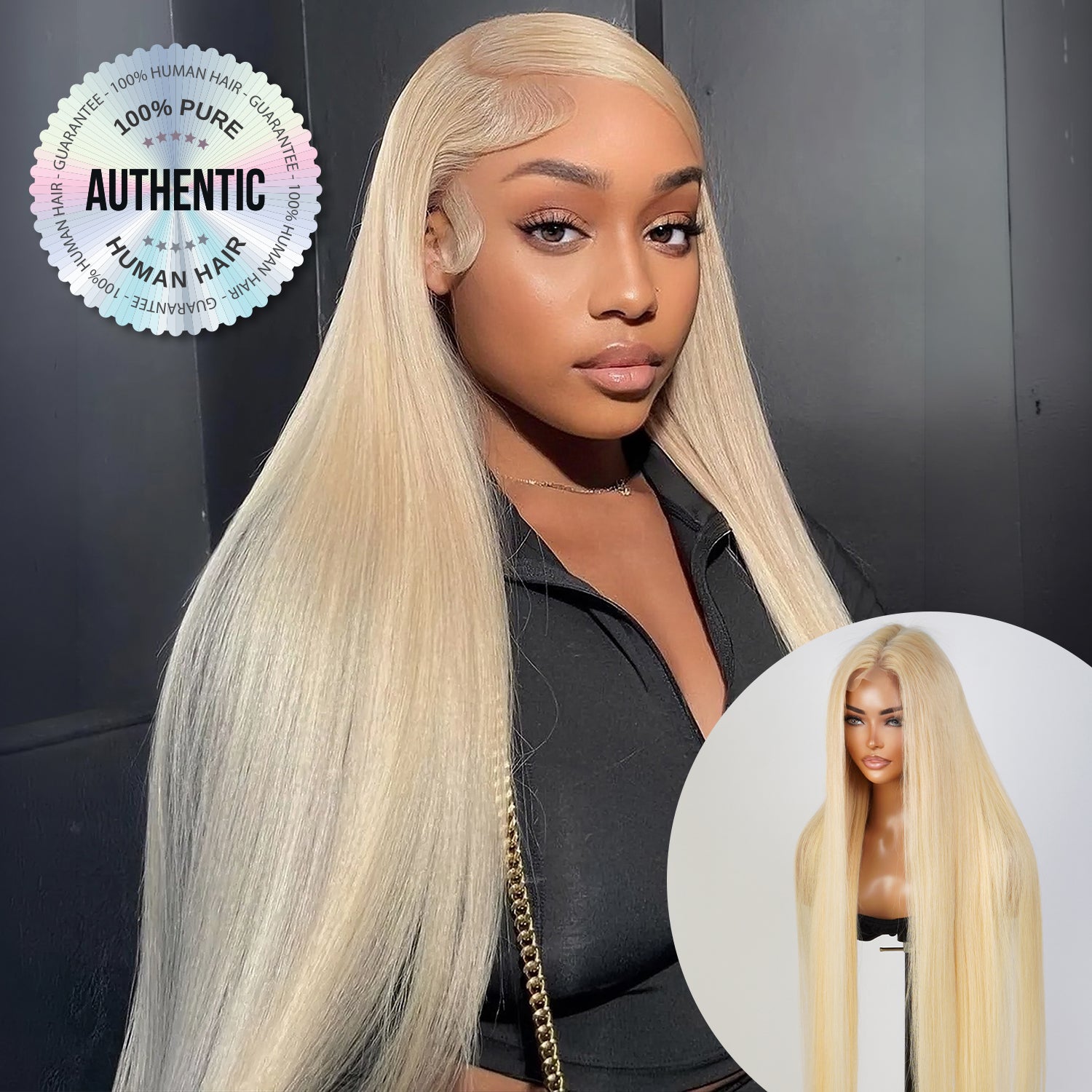 UpScale 100% Human Hair HD Swiss Lace 13x4 Lace Frontal Wig Super Long Straight 40"
