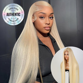 UpScale 100% Human Hair HD Swiss Lace 13x4 Lace Frontal Wig Super Long Straight 40"