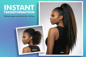 The Stylist Human Hair Blend Perfect Blend Kinky Straight Textured Drawstring Half Wig Brielle