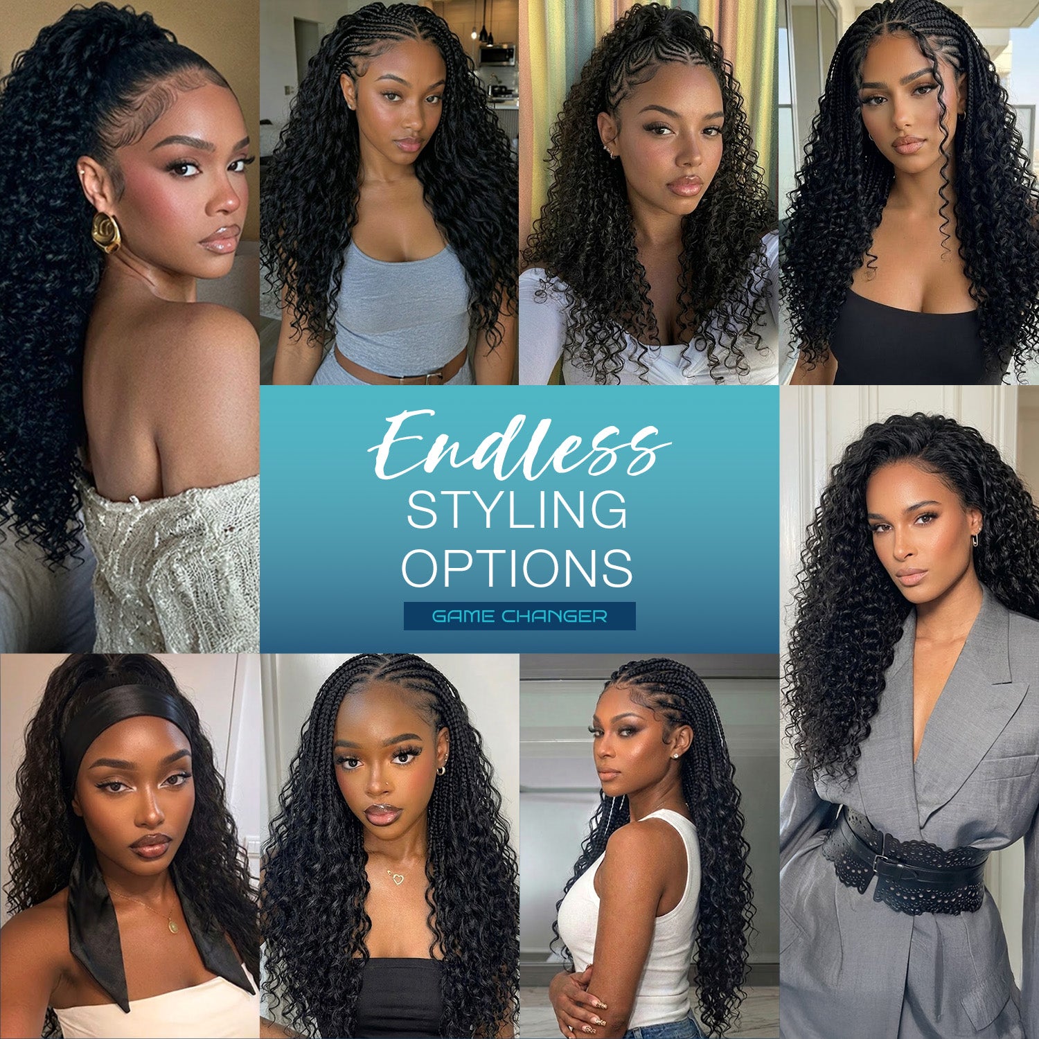 The Stylist Game Changer Human Hair Blend Feather Crochet Water Wave 22" (100 Strands/ 50 Strings)