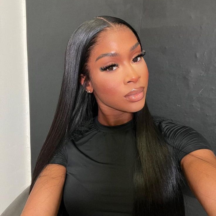 Upscale 100% Human Hair Full Lace Wig Straight 18"