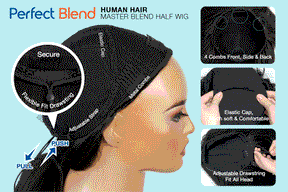 The Stylist Human Hair Blend Perfect Blend Water Wave Drawstring Half Wig Zaria
