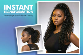 The Stylist Human Hair Blend Perfect Blend Water Wave Drawstring Half Wig Zaria