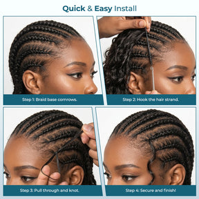 The Stylist Game Changer Human Hair Blend Feather Crochet Deep Curl 22" (100 Strands/ 50 Strings)