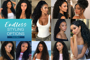 The Stylist Human Hair Blend Perfect Blend Water Wave Drawstring Half Wig Zaria
