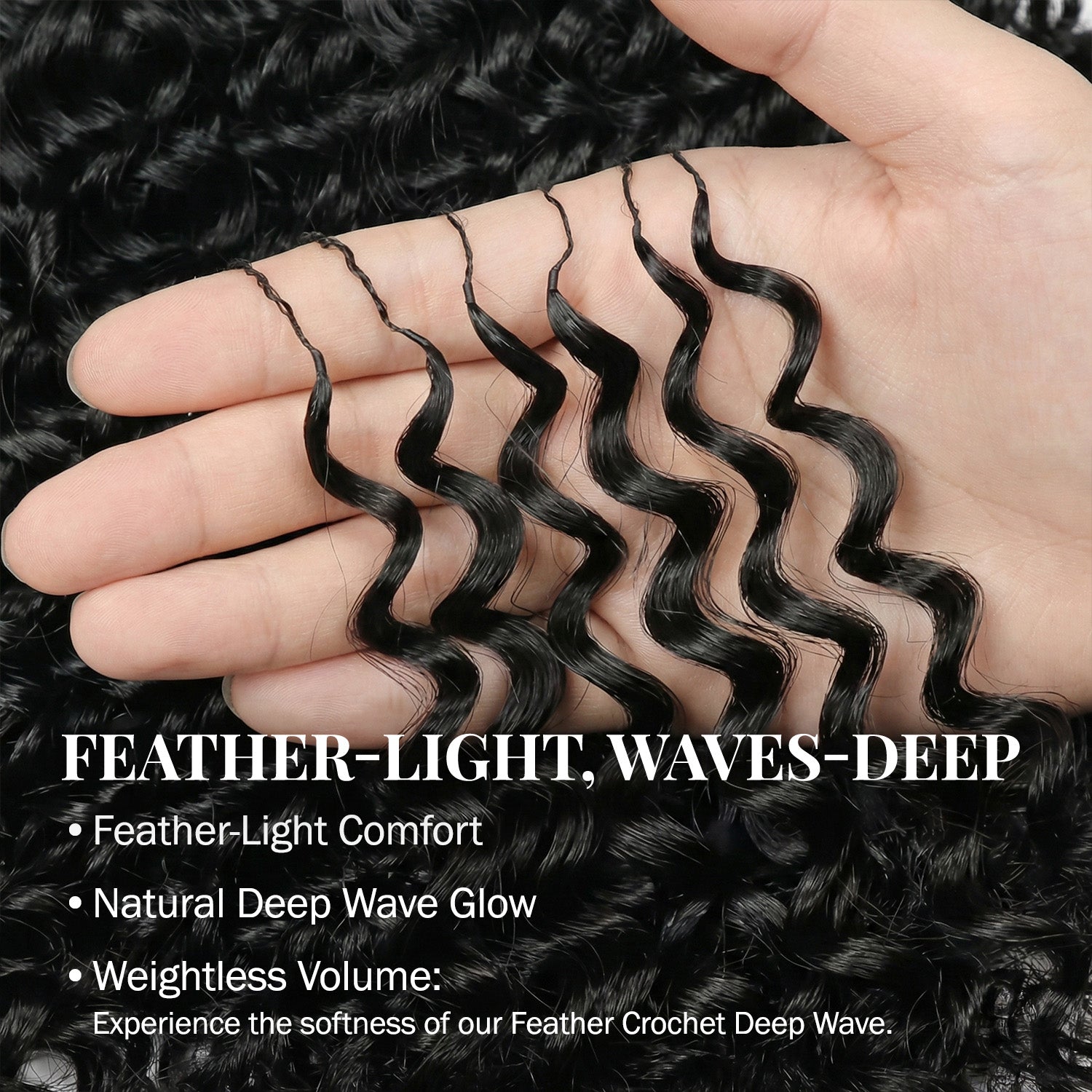 Uniq Hair 100% Human Hair Seamless Pre-Separated Feather Crochet Deep Wave