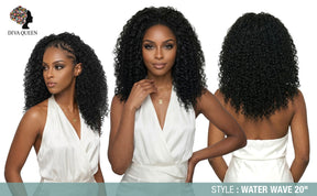 210g Diva Queen 100% Virgin Human Hair Half Wig Water Wave 20"