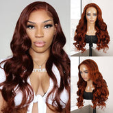 100% Human Hair Glueless 7x5 Closure Wig Body Wave #33 24"