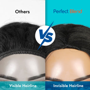 The Stylist Human Hair Blend Perfect Blend Kinky Straight Textured Drawstring Half Wig Brielle