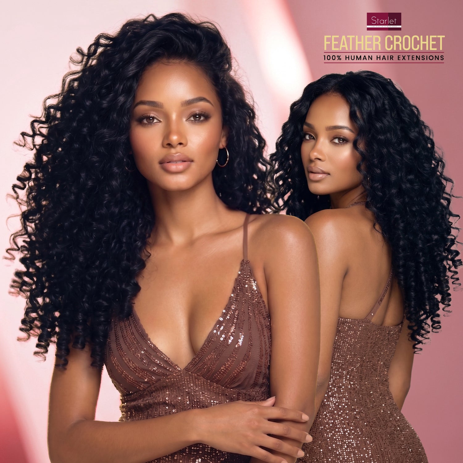 100g VALUE PACK Starlet 100% Human hair Miracle Knots Feather Crochet Braid Burmese Curl 16"