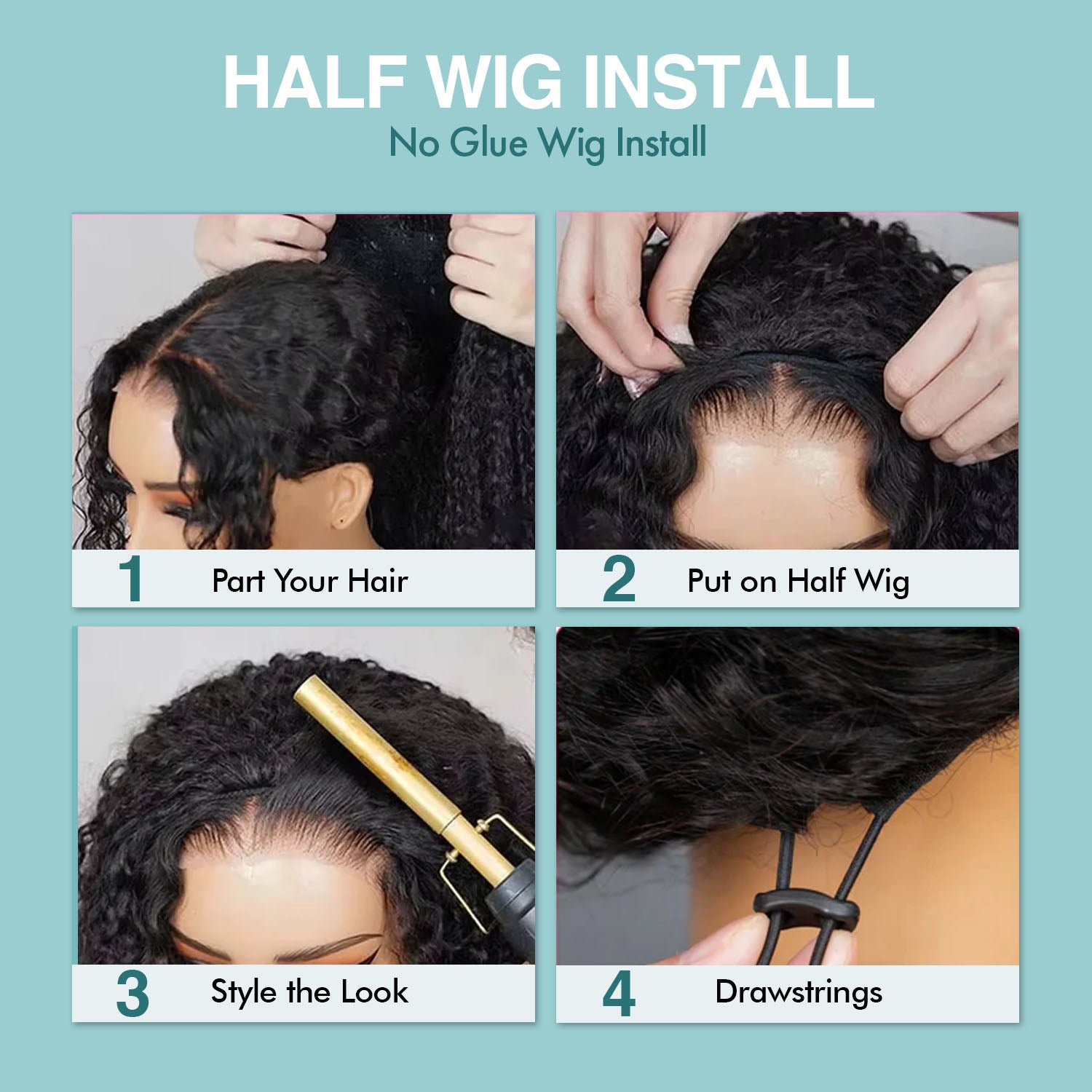 210g Diva Queen 100% Virgin Human Hair Half Wig Water Wave 20"
