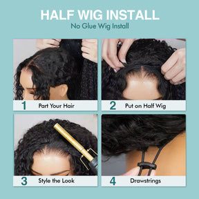 210g Diva Queen 100% Virgin Human Hair Half Wig Water Wave 20"