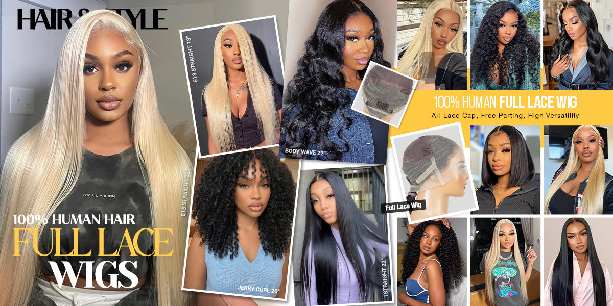 Upscale 100% Human Hair Full Lace Wig Straight 10"
