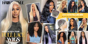 Upscale 100% Human Hair Full Lace Wig Straight 10"
