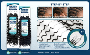 The Stylist Game Changer Human Hair Blend Feather Crochet Deep Curl 22" (100 Strands/ 50 Strings)
