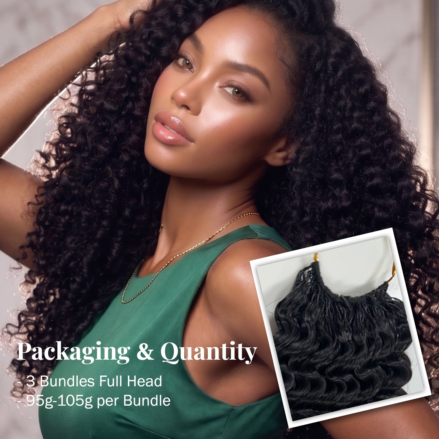 Uniq Hair 100% Human Hair Seamless Pre-Separated Feather Crochet Deep Wave