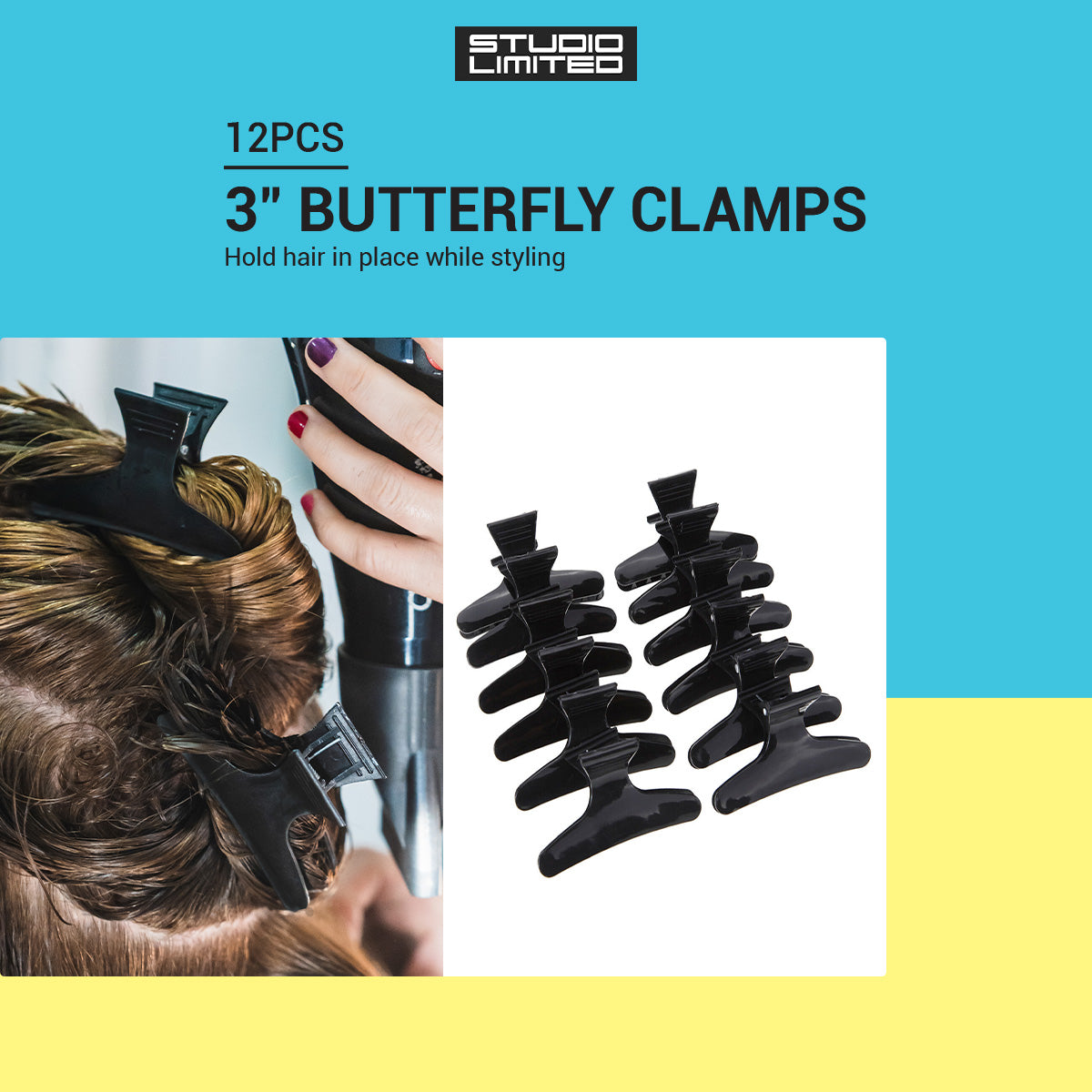 Studio Limited Butterfly Clamps 3" 12pcs (1011-Black)