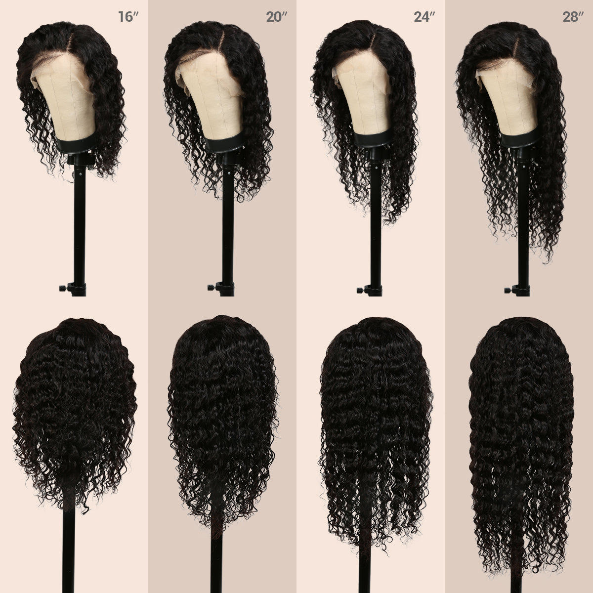 UpScale 100% Unprocessed Brazilian Virgin Remy Human Hair 13x4 HD Lace Frontal Wig Deep Wave