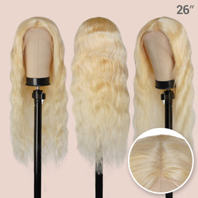 UpScale 100% Virgin Human Hair 5" T Part Lace Wig 613 Blonde Body Wave
