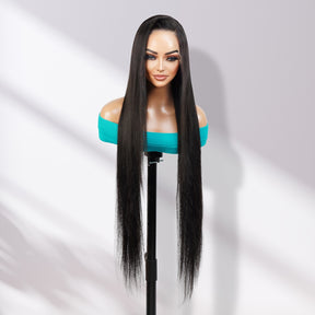 UpScale 100% Human Hair Glueless HD Swiss Lace 13x4 Lace Frontal Wig Super Long Straight 36"