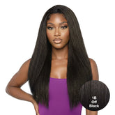 The Stylist Human Hair Blend Perfect Blend Kinky Straight Textured Drawstring Half Wig Brielle