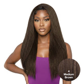 The Stylist Human Hair Blend Perfect Blend Kinky Straight Textured Drawstring Half Wig Brielle
