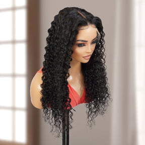UpScale 100% Human Hair Glueless HD Swiss Lace 13x4 Lace Frontal Wig Water Wave 22"
