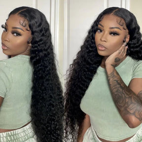 UpScale 100% Human Hair Wear and Go Pre Cut Pre Plucked Glueless 5x5 Closure Wig Loose Deep Wave 22"