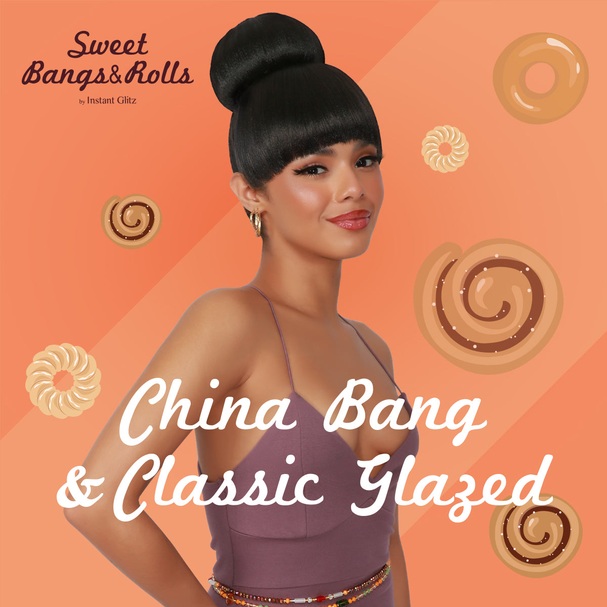 Combination, China Bang, Thick Bang, Doll Bang, Hair Piece, Classic Glazed, Dounut Bun, Medium Bun