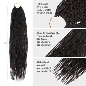 Authentic Synthetic Hair Pre-Looped Senegalese Twist Braid 22"