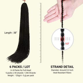 Authentic Synthetic Hair Crochet Braid Pre-Looped Senegalese Twist Braid 38"