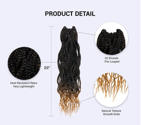 Authentic Crochet Braid Pre-Looped Wavy Box Braid 20"