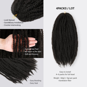 Authentic Synthetic Hair Crochet Braids Afro Twist 18" (Marley Style)