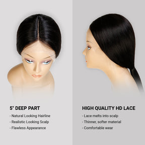 Shop affordable human hair wig. Center part short human hair bob lace front wigs made with Unprocessed Virgin Human hair, It has natural hairline which can be customized, Classical bob hairstyle with natural color, Trending tiktok viral wig, Fits All Face Shapes. Glueless Minimalist Lace Bob Wig.