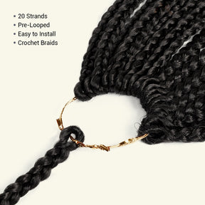 Authentic Synthetic Hair Crochet Braid Pre-Looped Box Braid 38"